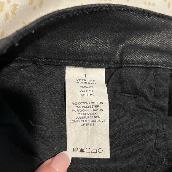 Garage Black Coated Skinny Jeans size 1 - Picture 4 of 5
